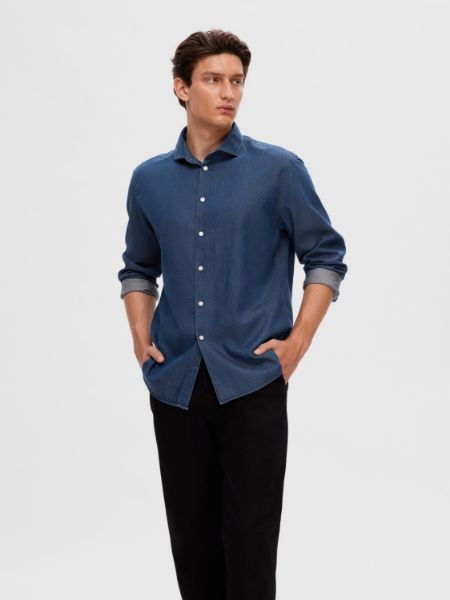 Bilde av SlhReg formal denim shirt ls