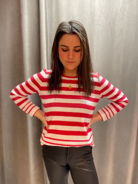 Bilde av Sporty striped o-neck pullover